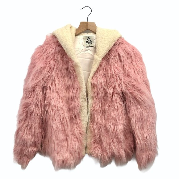 UNIF Gemma Pink Fur Jacket - Size XS - Picture 1 of 6